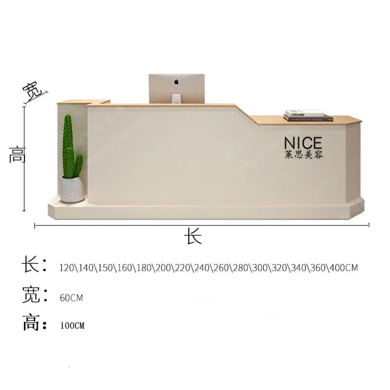 Customized Storage Desk Table Exquisite Glamour Premium Aesthetic Reception Desk Modern Simple Empfangs Theke Office Furniture