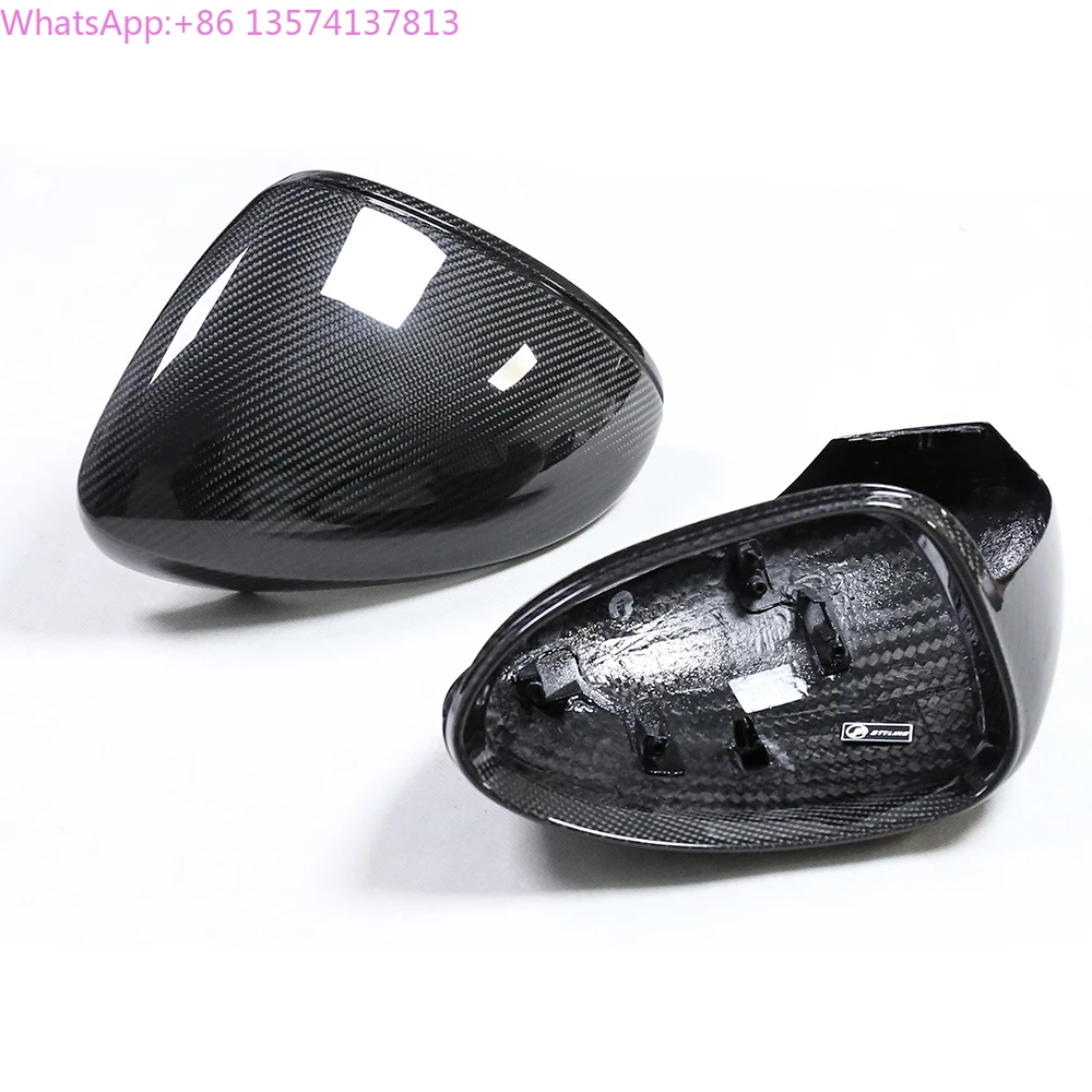 

Dry Carbon Fiber Mirror Covers For Porsche 971 Panamera S 4S Turbo S 2017+ Direct Replacement Mirror Covers