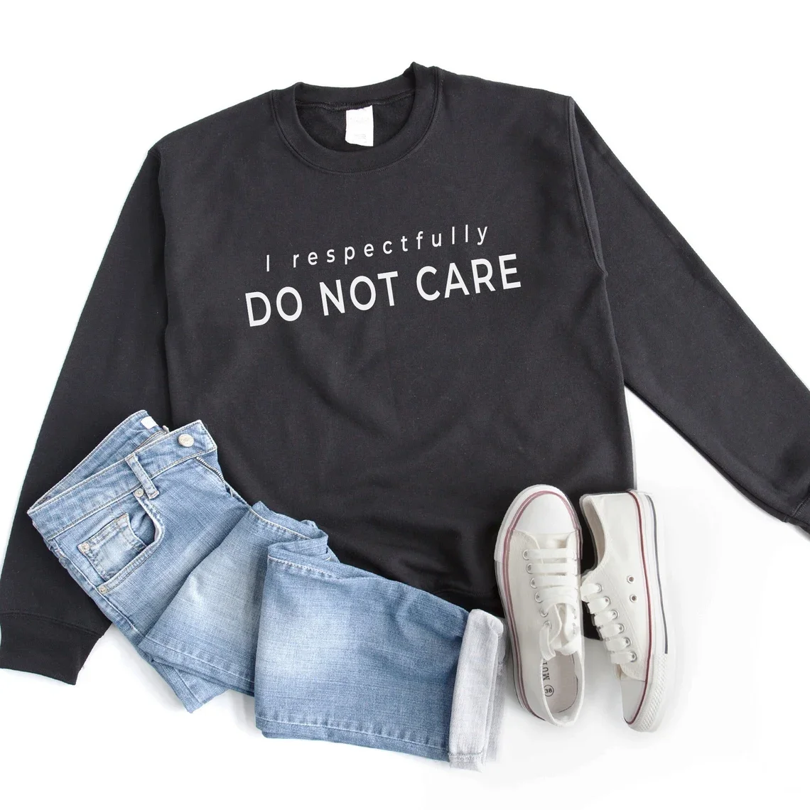 Skuggnas I Respectfully do not Care Cute Sweatshirt Tumblr Sweaters For Women Pullover Fashion Cotton Sweater Drop Shipping