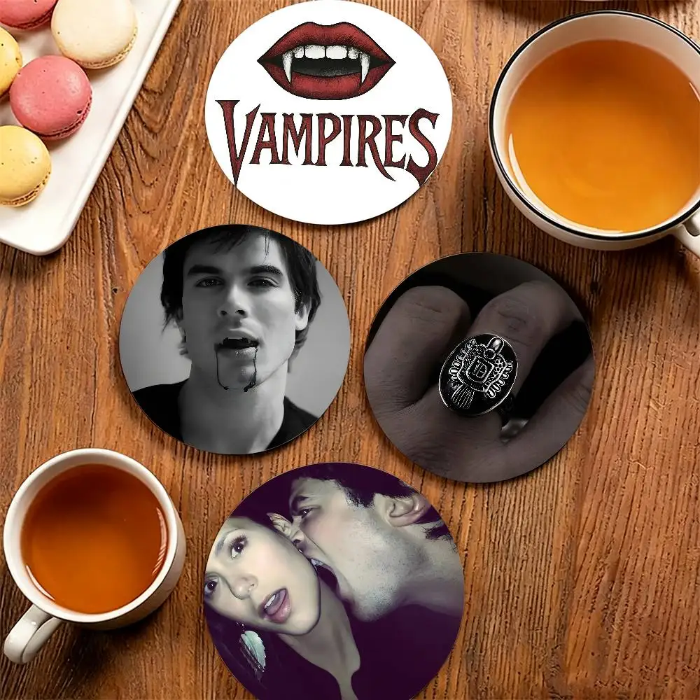 T-The Vampire Diaries-s Heat-Resistant Pine Coasters Lightweight Sturdy for All Drinkware Easy to Clean