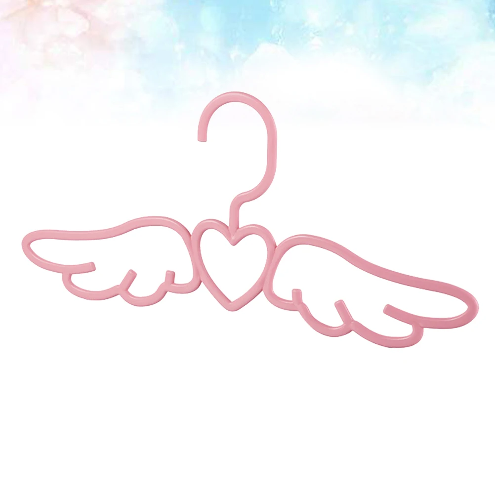 

Wing Shape Plastic Clothes Hanger Pink Space Saving Non Slip Design Scarf Tie Belt Organizer Closet Storage Multifunction