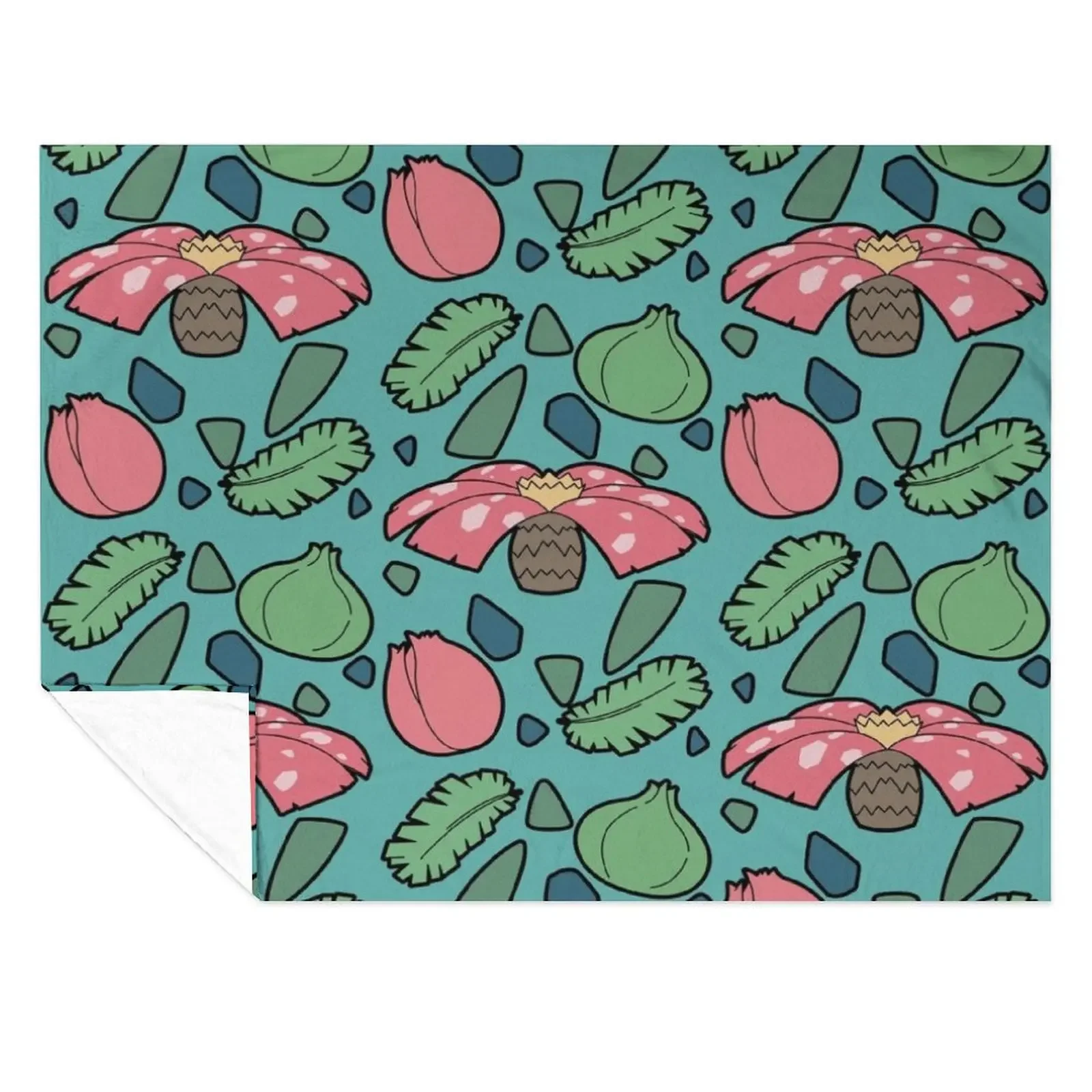 

Seed Monster Collage Throw Blanket Bed linens Winter beds anime Bed Blankets