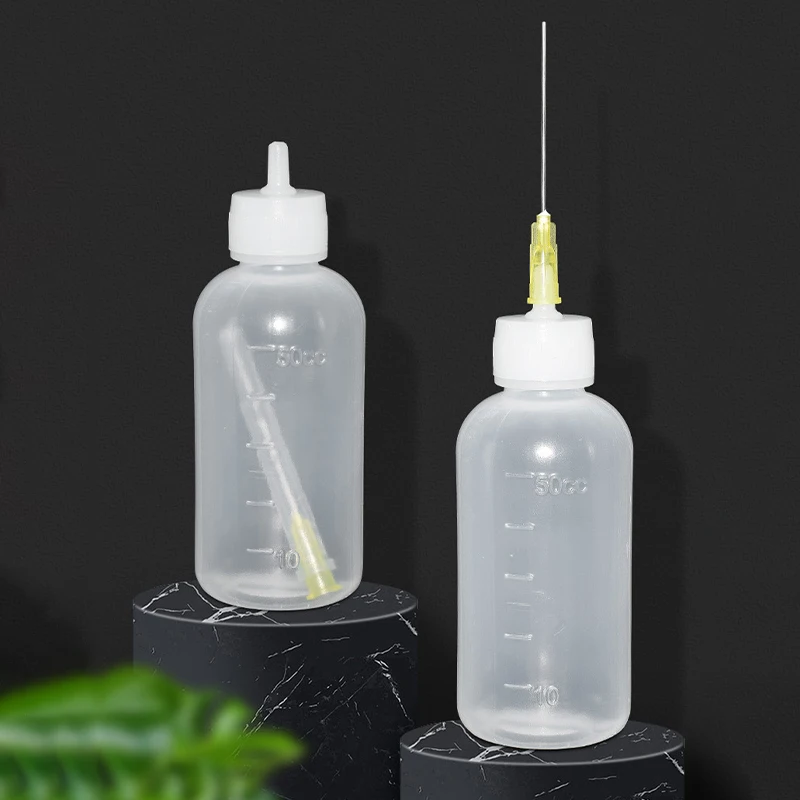 Botol Alkohol Cair 50Ml dengan Skala untuk Dispenser Pasta Fluks Solder Rosin untuk Alat Perbaikan Pengelasan Pembersihan PCB Ponsel
