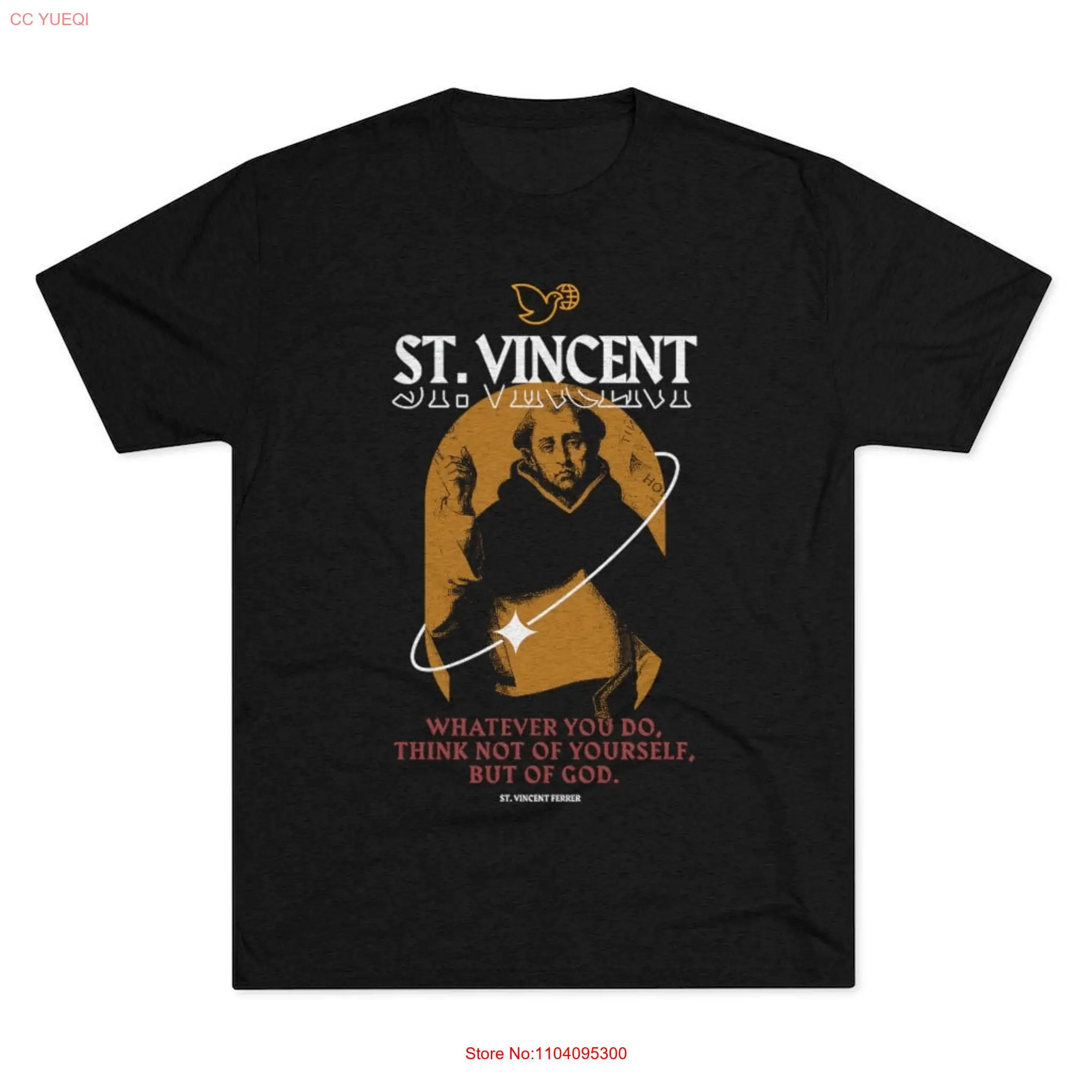 Men's St Vincent Ferrer Premium T shirt long or short sleeves