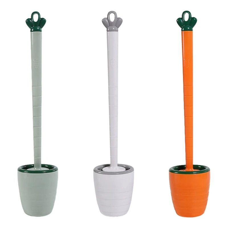 Toilet Brush Cartoon Carrot Bathroom Cleaning Brush Floor Freestanding or Wall Mounted for Home and Public Dropshipping