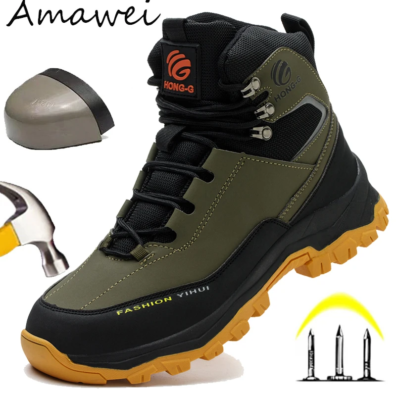 Obrotowa klamra męskie buty robocze ochronne stalowe buty ochronne z noskami niezniszczalne buty odporne na uderzenia, odporne na przebicie obuwie robocze 38-47