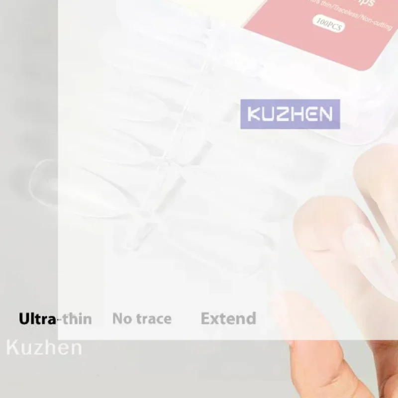/Kuz/100Pcs/box Fake Nails NO Polishing No Trace Demal Press On False Thin Nail Tips For Extension Home DIY