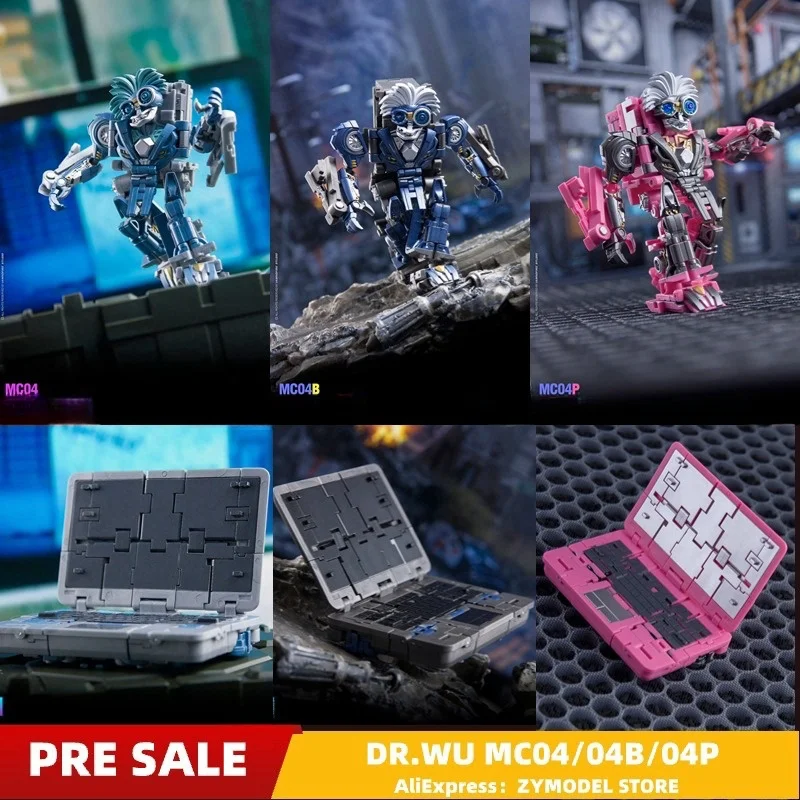 【IN STOCK！】DR.WU MC04 EINS MINI-TEIN Brains Action Figure MC04/MC04B/MC04P Transformation Laptop Robot TOYS 7CM