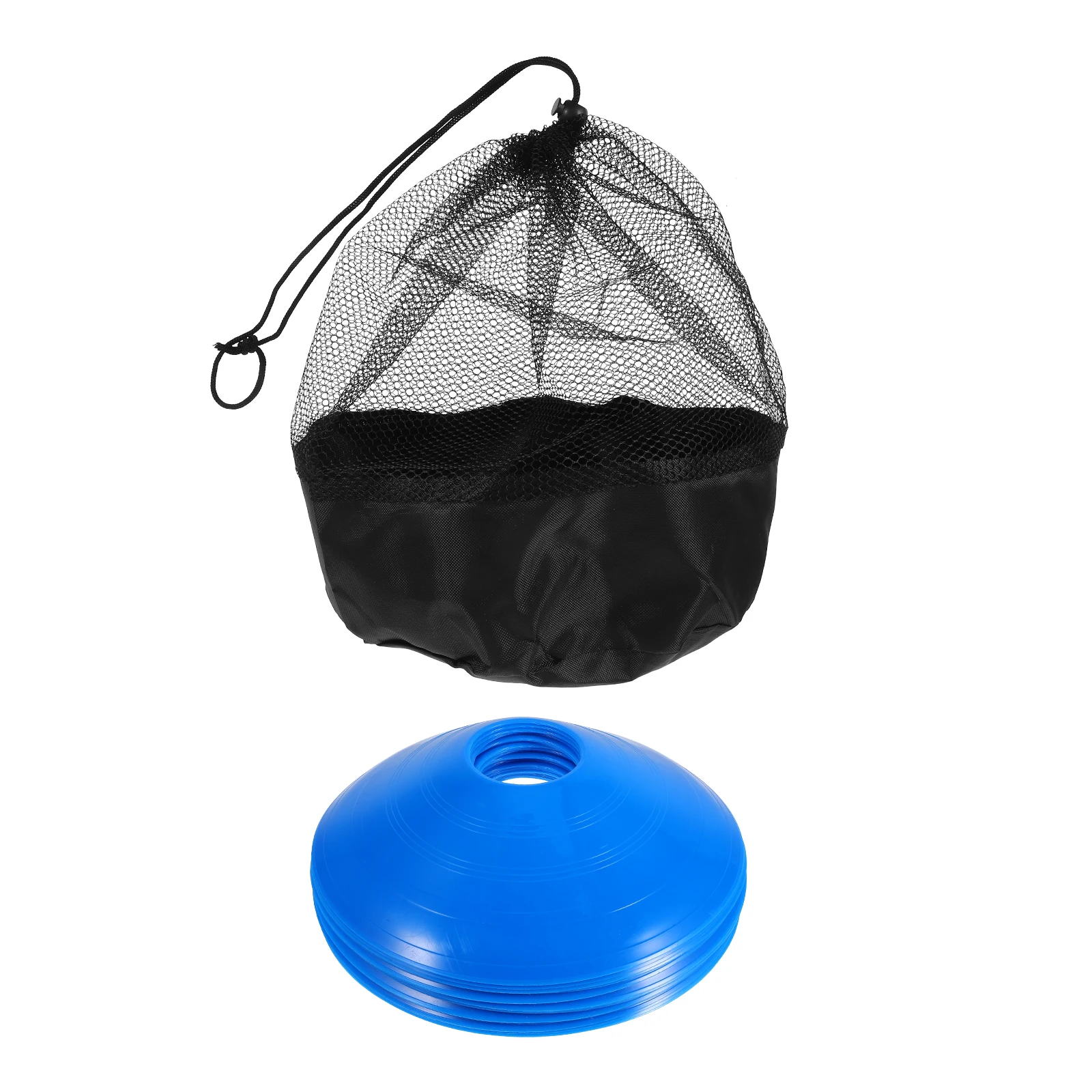 

20pcs Football Training Markers Disc Cones Soccer Agility Plastic Sports Equipment Bright Durable Portable Mesh Bag for Sports