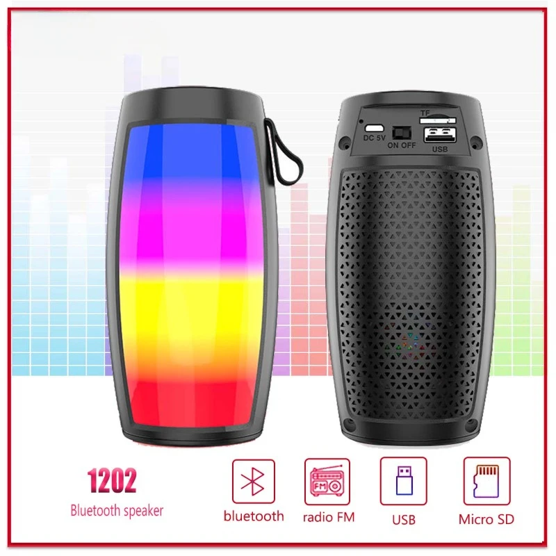 Bluetooth Speaker Dual Speaker Stereo Outdoor Tfusb Playback Fm Voice Broadcasting Portable Subwoofer 5.0 Wireless Speaker