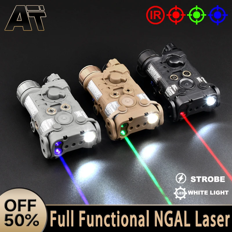 

WADSN NGAL Red Green Blue IR Tactical Laser Nylon Flashlight LED Strobe Airsoft Scout Weapon Light 20mm Rail Laser Hunting Sight