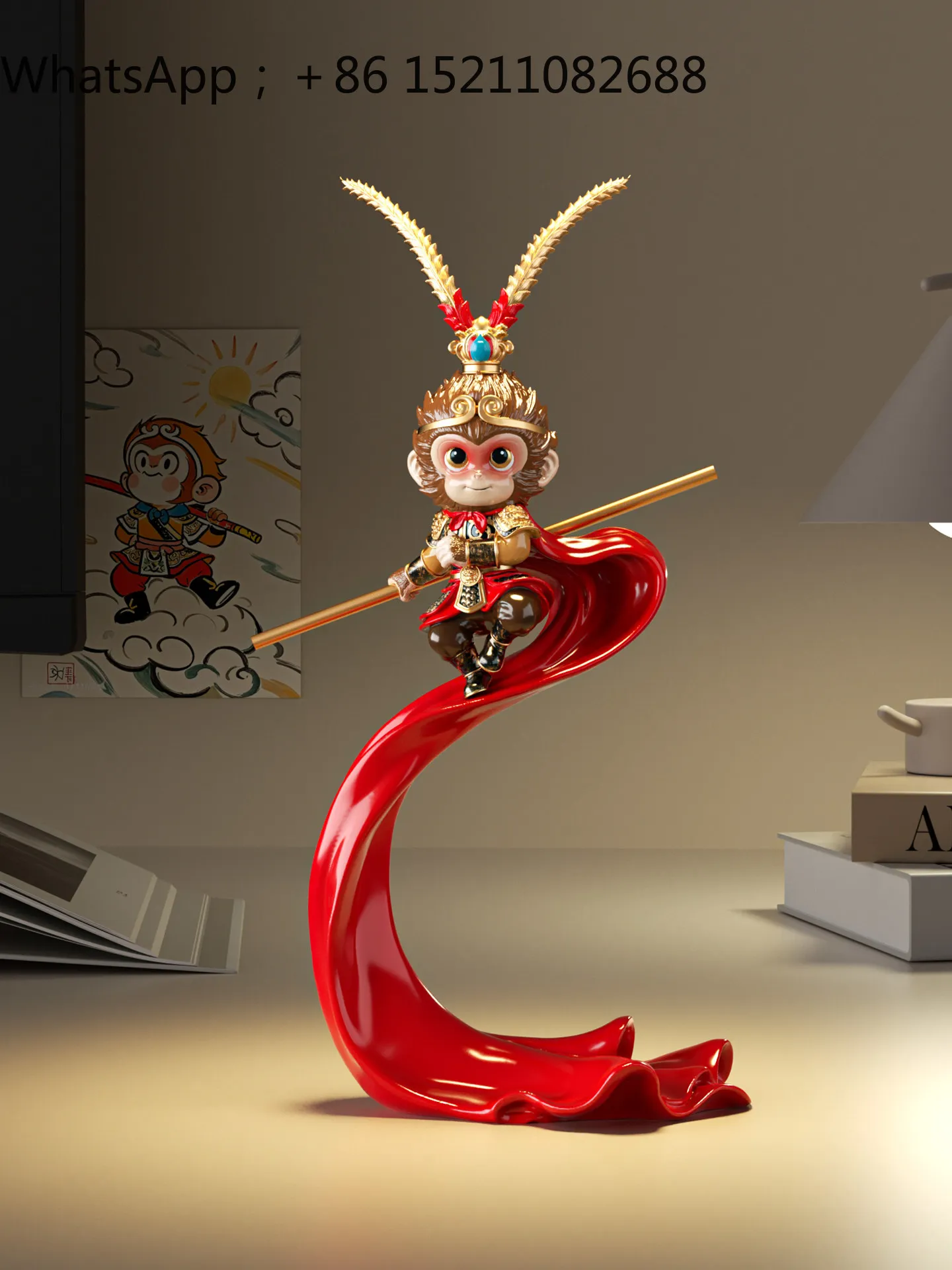LLY soars into the sky, Monkey King ornament office desktop birthday gift for teachers and boys