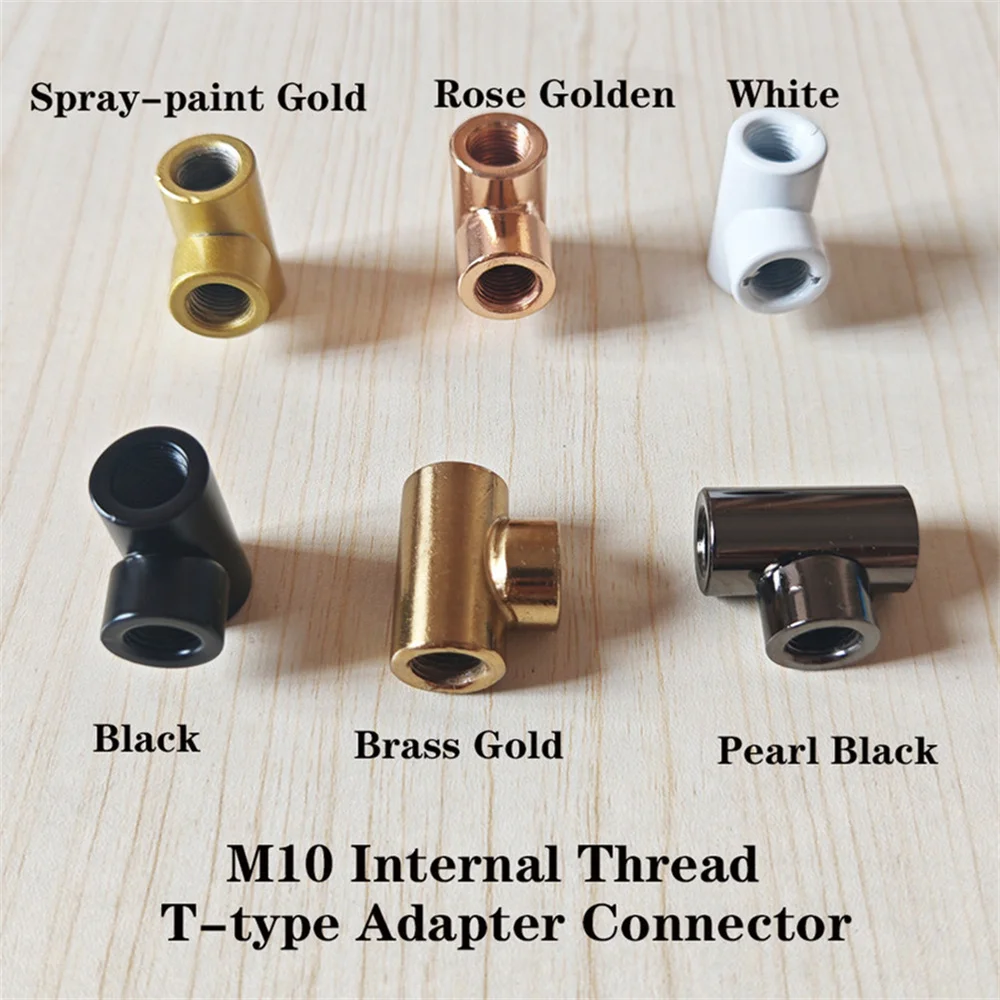 M10 Three-way Internal Thread T-type Adapter, Connecting Lamp Head, For Chandelier And Molecular Lamp DIY Lighting Accessories