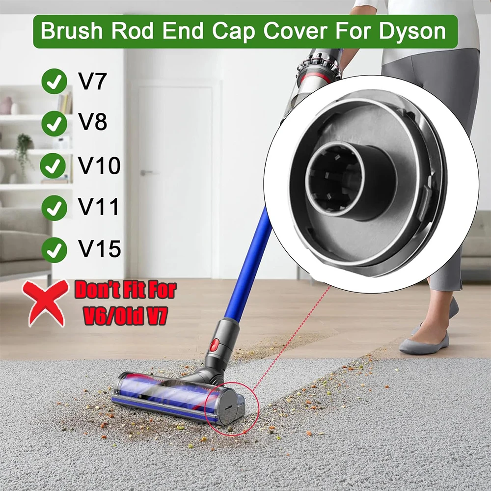 Brush Rod End Cap Cover Accessories for Dyson V7 V8 V10 V11 V15 Direct Drive Cordless Cleaner Brush Head Attachment Parts