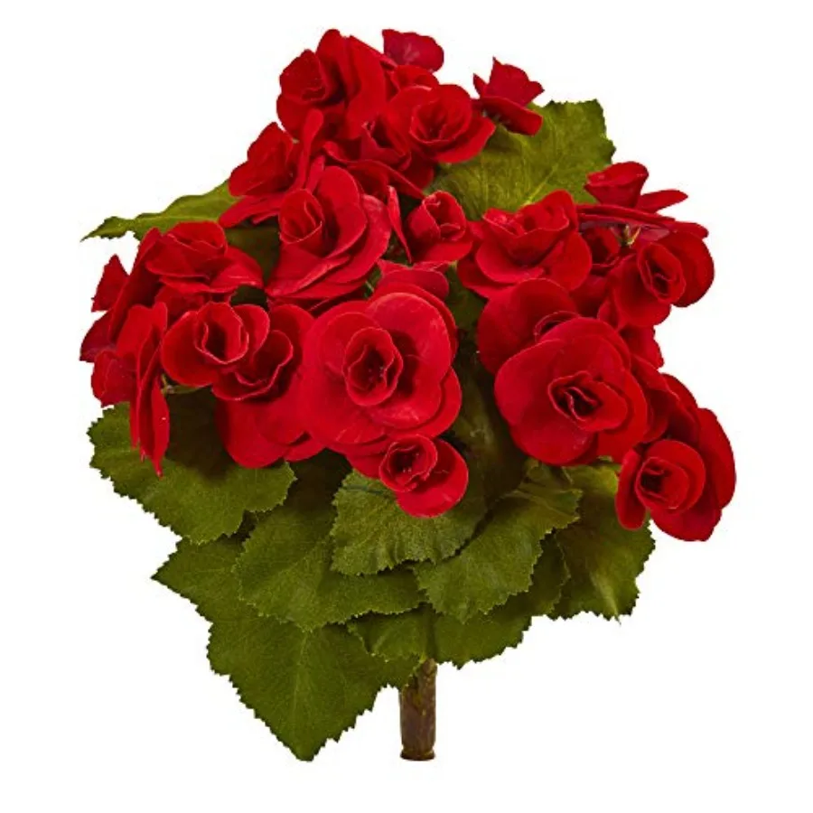 

11in. Begonia Bush Artificial Flower Set of 4
