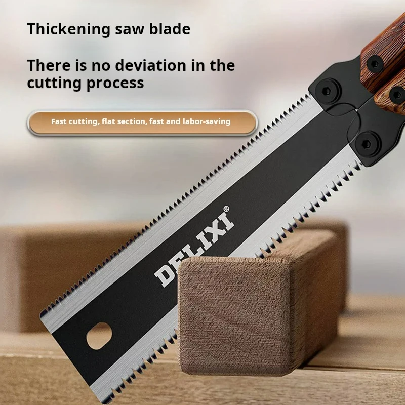 Sharp Woodwork saw Hand saw Walnut Handle Double sided fold shrink Butterfly Saw Outdoor camp hand tools