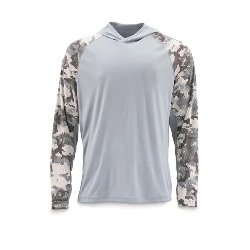 Hooded Fishing Shirt Long Sleeve Uv Protection Man Outdoor Summer Camouflage Moisture Wicking Jersey Fishing Apparel