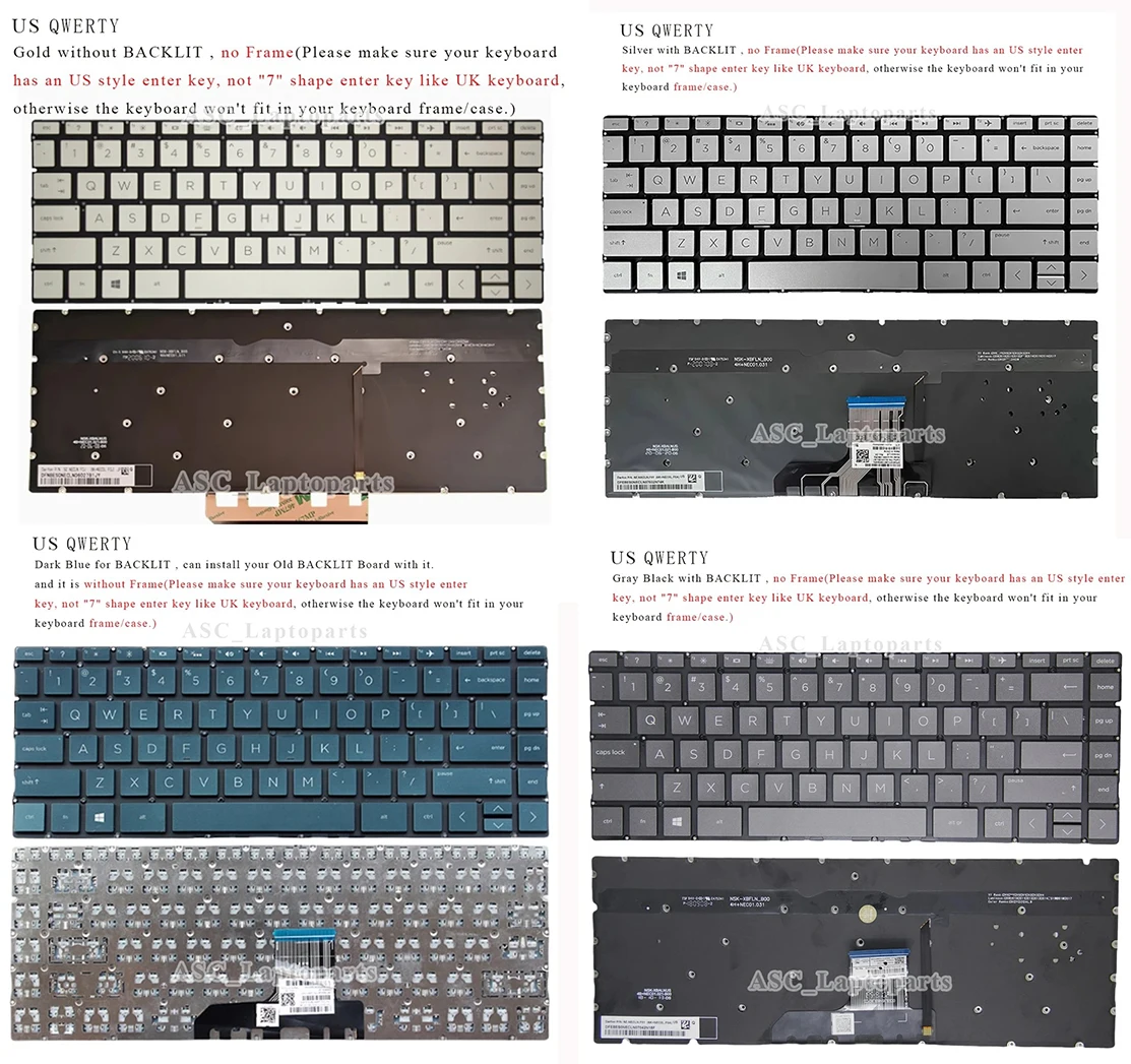 New US QWERTY Keyboard for HP ENVY X360 13-ar0020au 13-ar0030au 13-ar0040au 13-ar0050au 13-ar0060au 13-ar0070au , BACKLIT