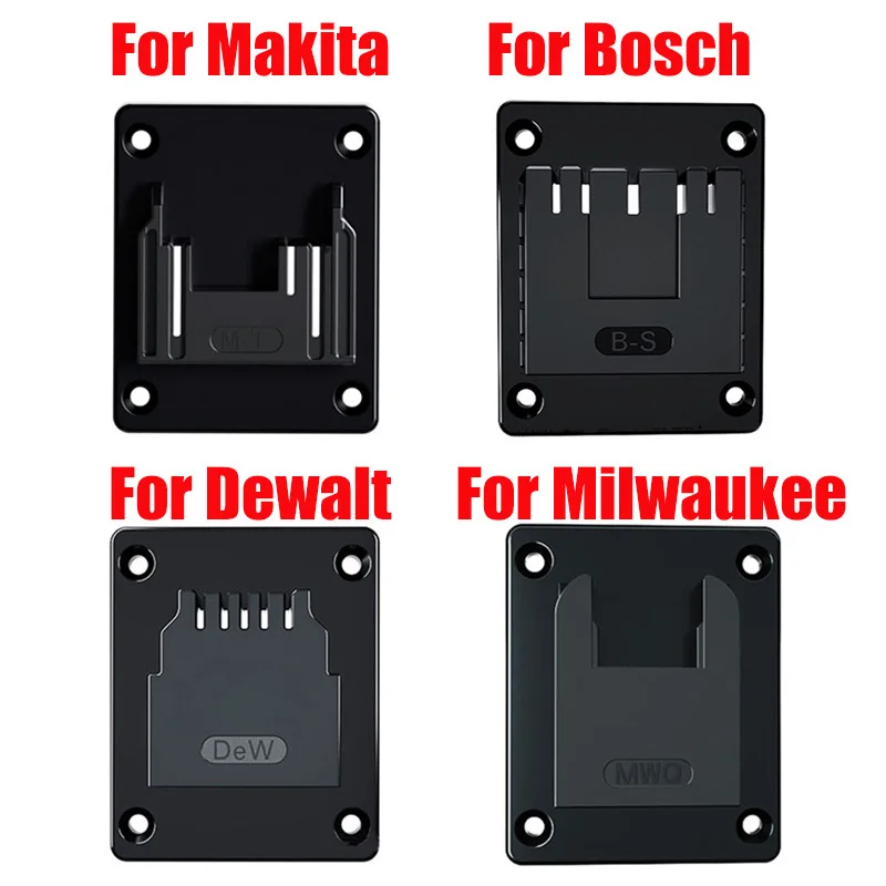 2pc For Makita/Bosch/Dewalt/Milwaukee 18V Batteries Wall Mount Tool Bracket Fixing Devices Machine Holder Battery Storage Rack