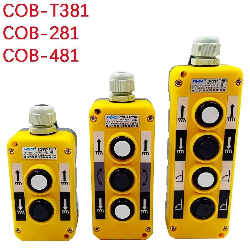 Industrial Remote Control Push Button Switch Crane Truck Controller Switches Control Lift Electric COB-T381 COB-281 COB-481