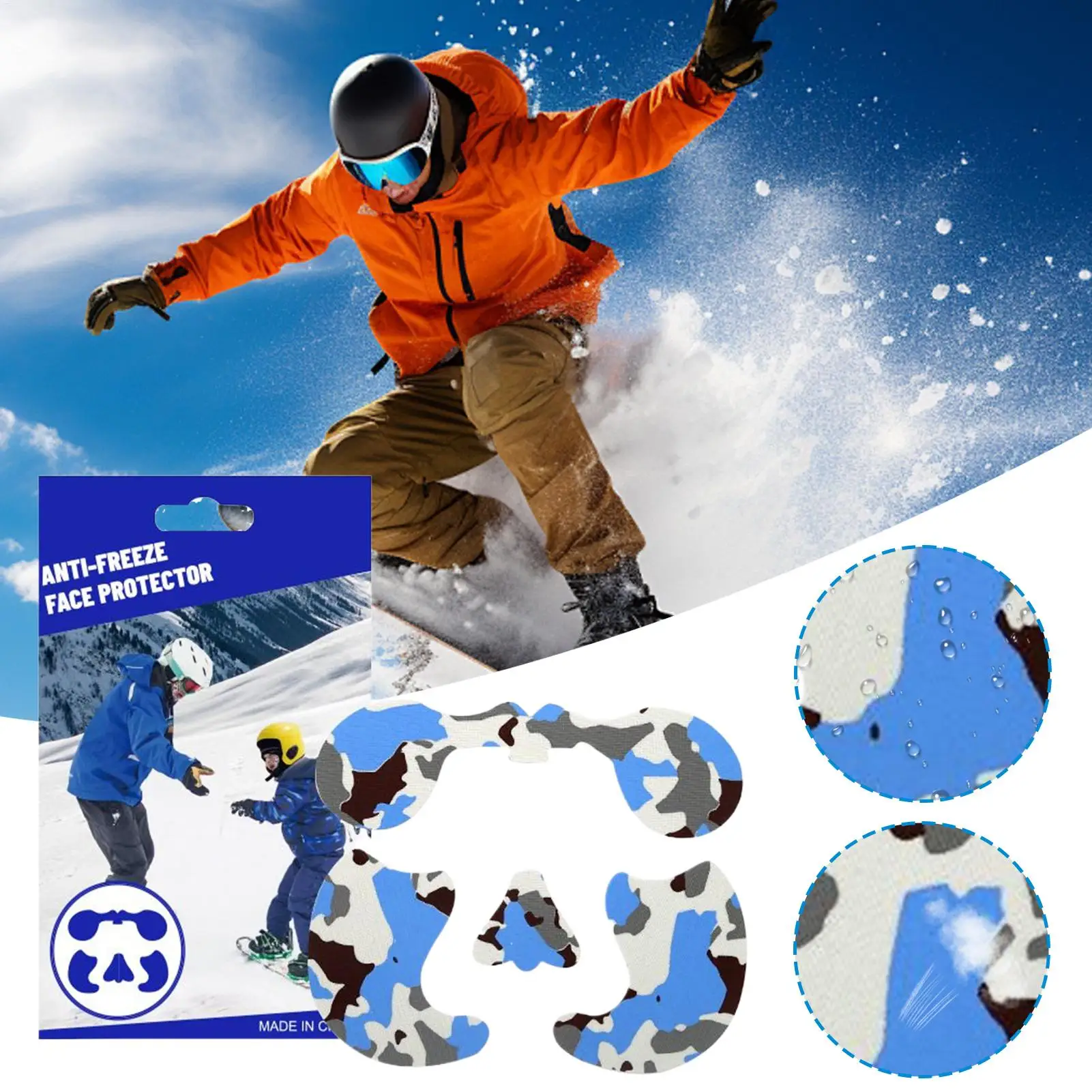 

Новая наклейка для лица для сноуборда, водонепроницаемая, ветрозащитная, УФ-защита, защитные патчи для лица от холодной погоды, антифризная маска, зимняя теплая