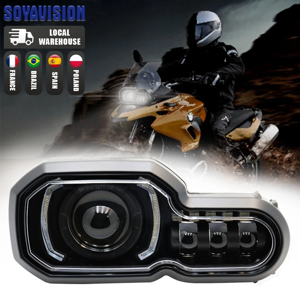 E24 Motorcycle LED Headlight for BMW F650GS/F700GS/F800GS F800ADV F800R High/Low beam with DRL Assembly Kit Replacement Light