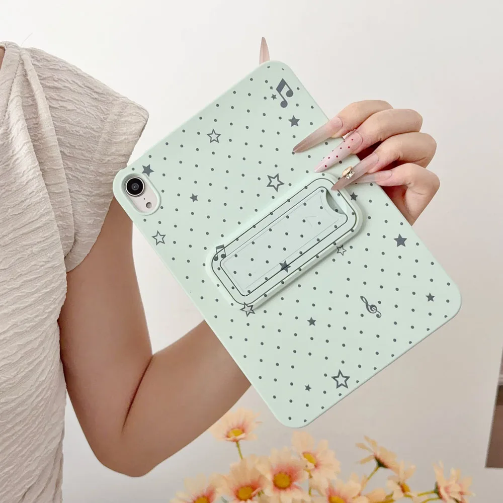 Cute Cartoon Printed TPU Case For iPad 11th 12th A19 Case 10th Gen With Stand Cover for iPad Air 11 Pro 11 Air 3 4 5 10.9 10.2-D