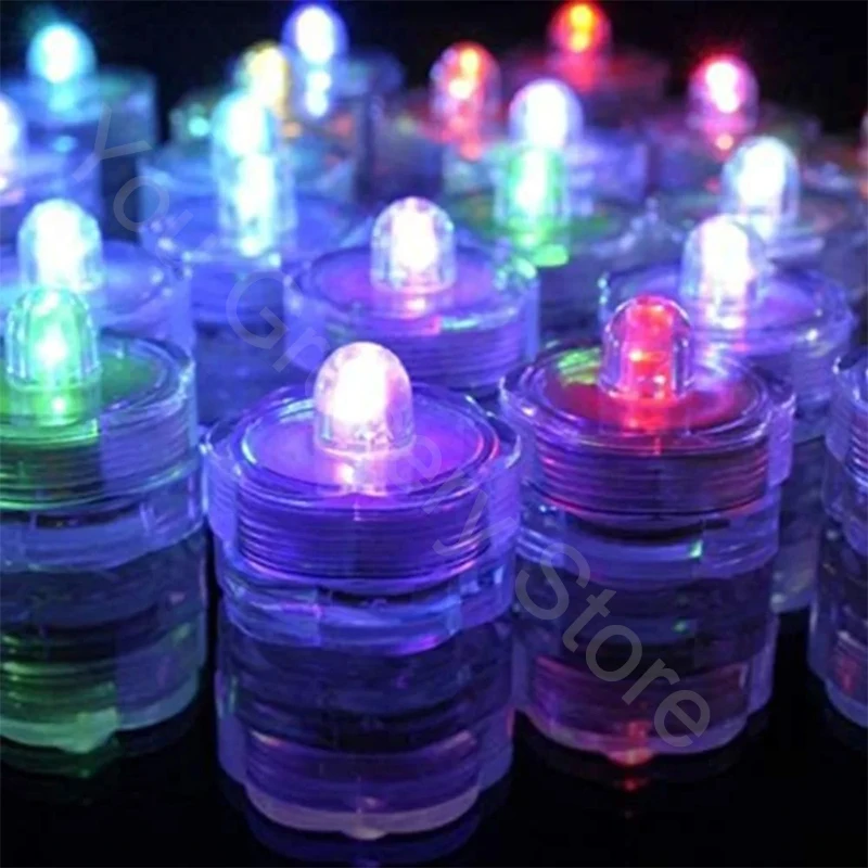 Submersible Waterproof LED Tea Light Pond Underwater Tealights Battery Operated Flameless Electric Candles Vase Pond Decor