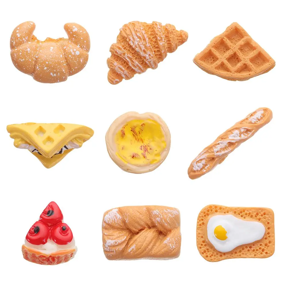 Mini Bread Dollhouse Miniature Breakfast Food Play Simulation Food Miniature Model Phone Decoration Jewelry Making Accessories