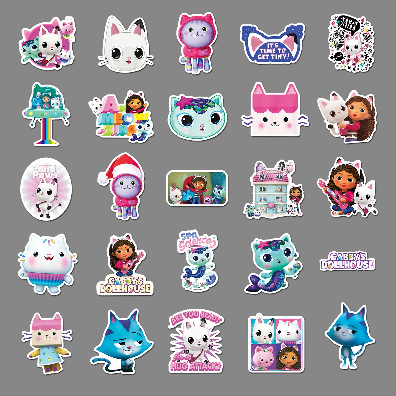 

10/50PCS Gabby's Dollhouse Stickers Kids Toys Sticker Funny Animation Decals Cute Cat Cartoon Decoration Laptop Guitar Bike Gift