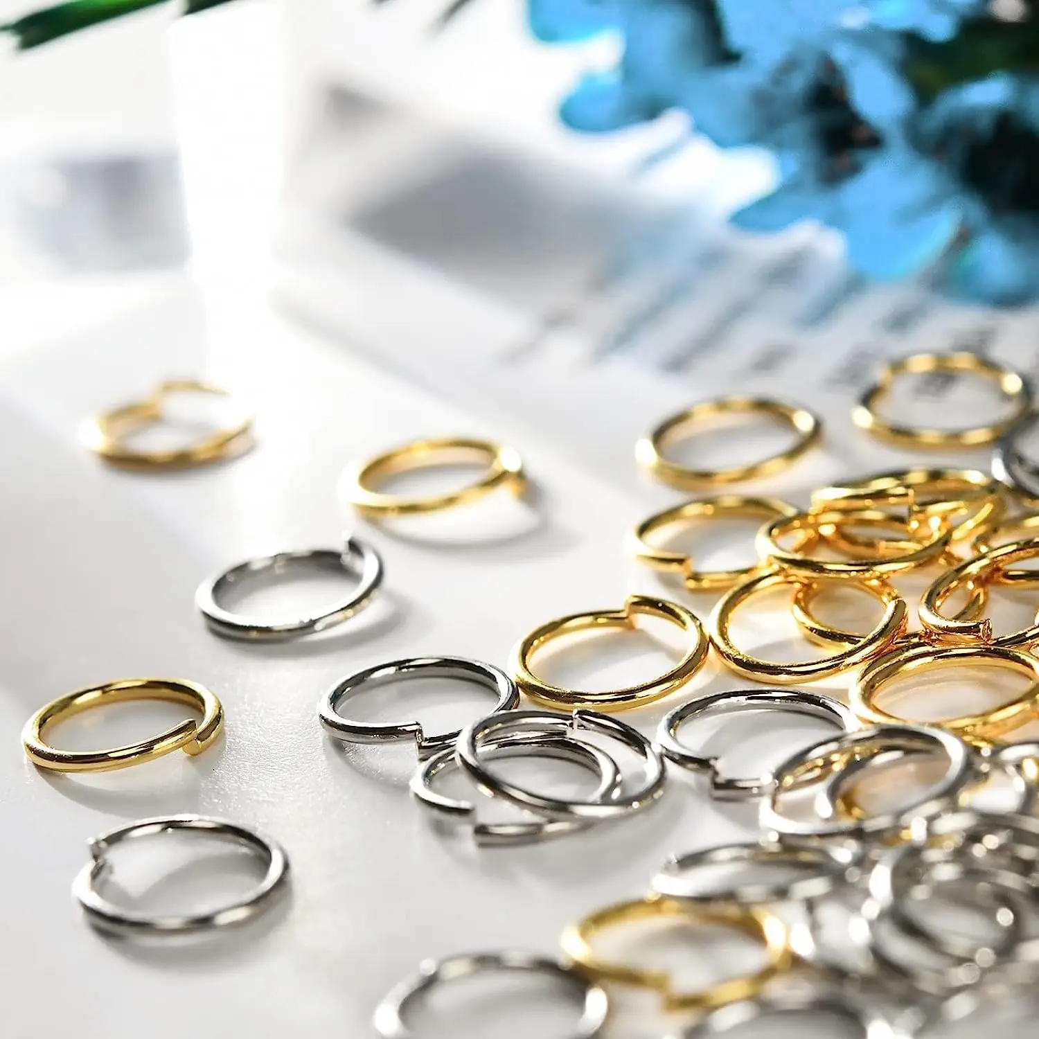 18K Gold Plated Open Jump Rings,Gold O Ring Connectors for DIY Jewelry Making,Jump Rings for Earring Bracelet Keychains Necklace