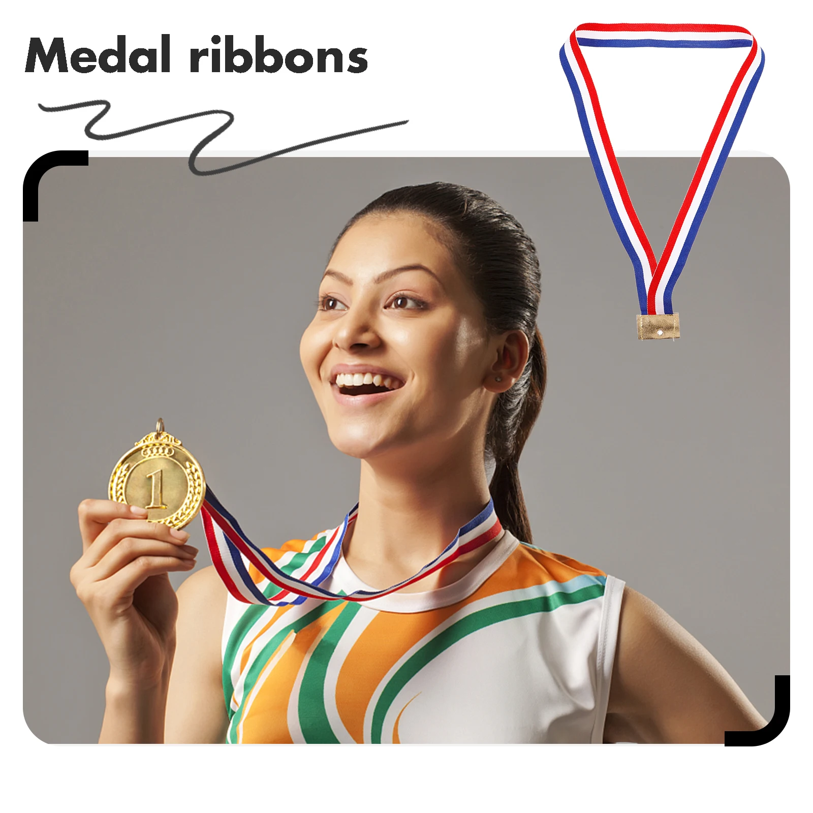 

25 Pcs Medal Lanyard Ribbons Award Ribbon for Medals Neck Work Permit Lanyard Competition Sport Party