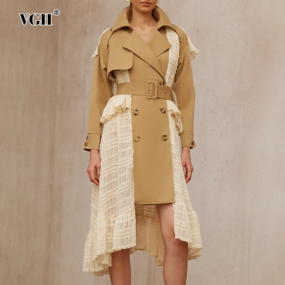 

VGH хитовый цвет, утягивающие темпераментные куртки для женщин, осенняя повседневная куртка с лацканами и длинными рукавами и высокой талией, женская модная стильная новинка