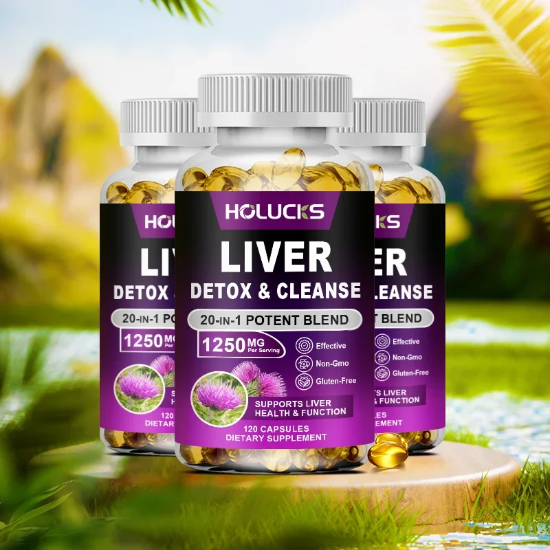 간 해독 및 수리, 민들레 + 우유 엉킨 간 해독 및 클렌징, 건강한 항산화 및 해독제, 120 캡슐