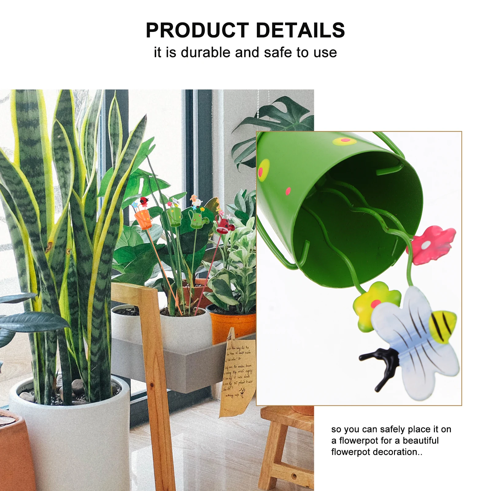 

4 Pcs Artificial Plant Decor Creative Watering Pot Easy Insert High Quality Material Flower Arrangement nament Colorful
