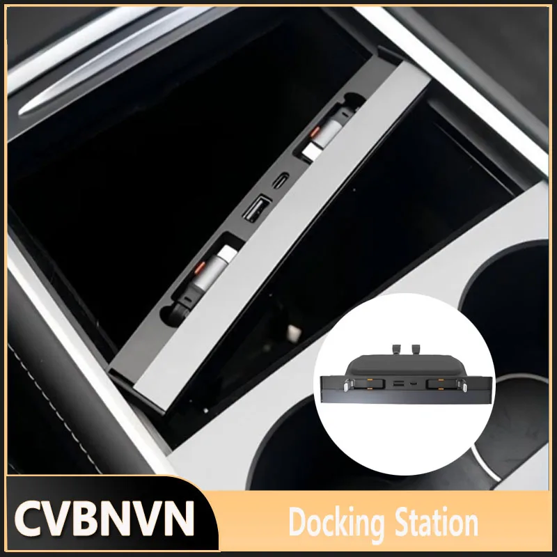 USB Docking Station Car Data Transfer Capabilities Center Console Integrated USB Charging  for Tesla Model Y/3