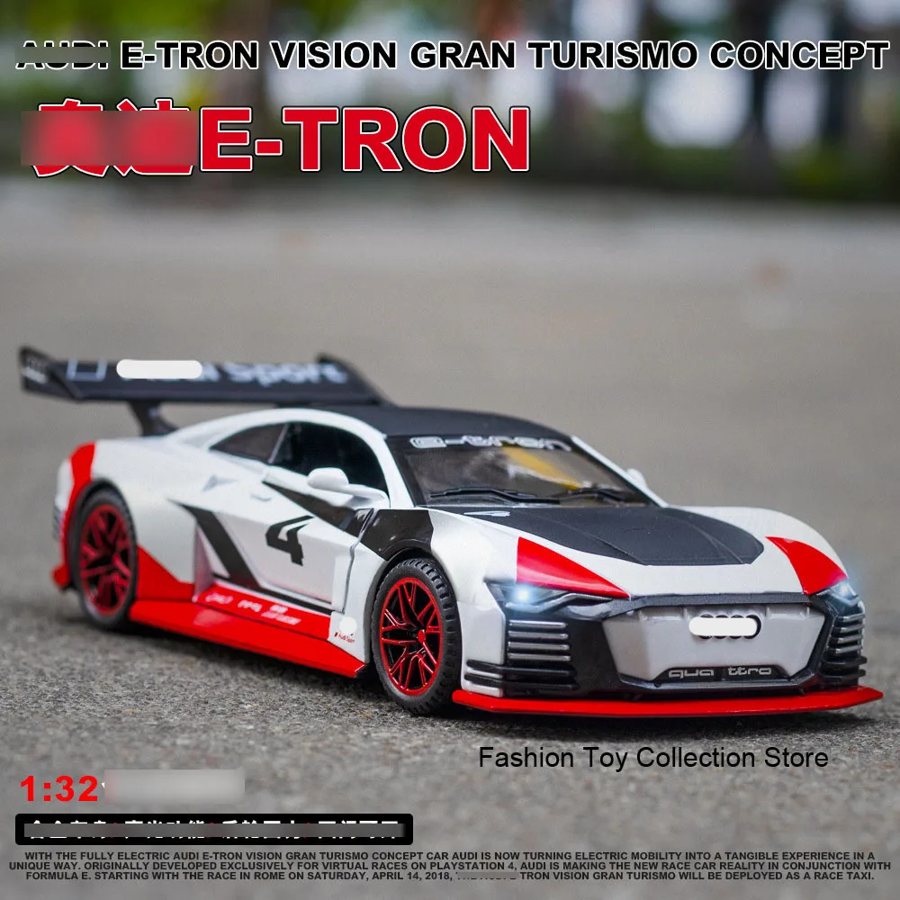 

1: 32 Aodi E-TRON Alloy Car Model High Simulation Diecasts Toy With Sound and Light Pull Back Vehicles Decoration Toys For Kids