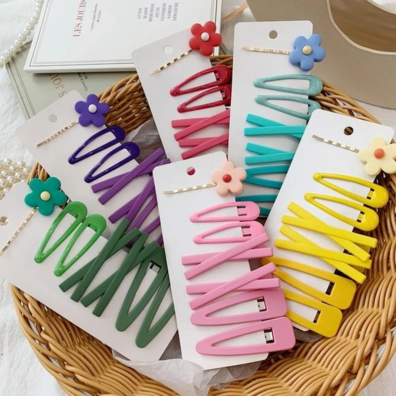 Floral Hairpin Headwear Simple Side One-word Clip Hairpin Cute Girls Children Hair Accessories