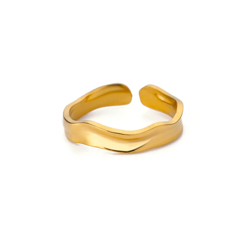 316L roestvrijstalen ringen voor vrouwen goudkleurige meerlaagse geometrische open ring vintage waterdichte bruiloft esthetische sieraden cadeau