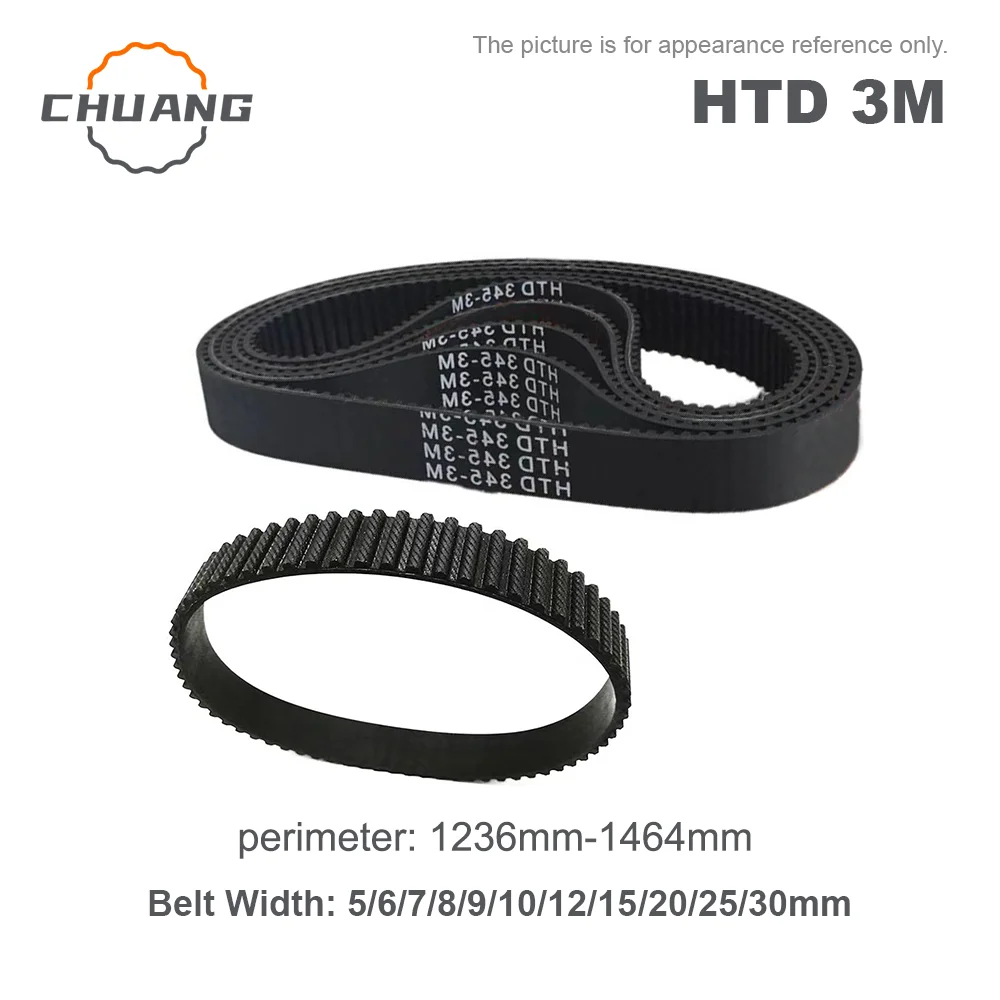 

HTD 3M Timing belt Length 1236mm-1464mm Width 5/6/7/8/9/10/12/15/20/25/30mm for CNC Belt HTD 3M Closed Loop Belts