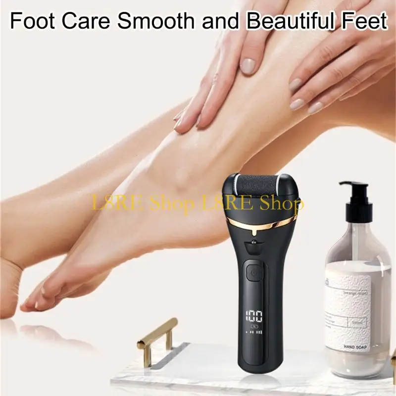

L8RE Electric Callus Remover with LED Display Adjustable Speed Rechargeable Foot File for Dead Skin Removal Detachable Head