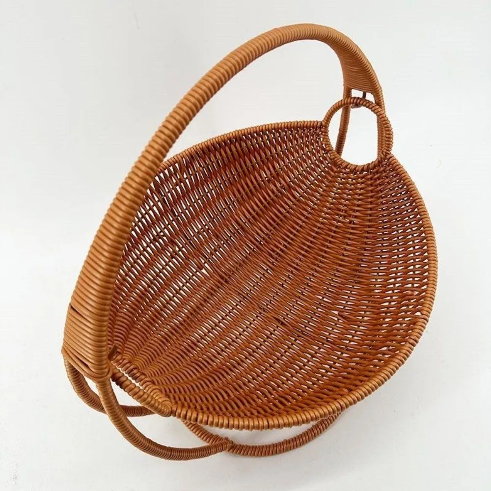 

Imitation Rattan Rattan Basket Candy Snack Storage Woven Hanging Cradle Decorative Storage Bowl Fruit Basket Pet Use