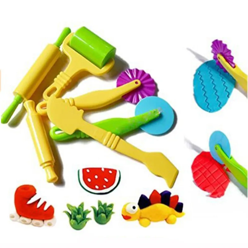 5Pcs Plasticine Mold Modeling Clay Kit For Child Creative DIY Plastic PlayDough Set Tools Kid Cutters Moulds Play Dough Toy