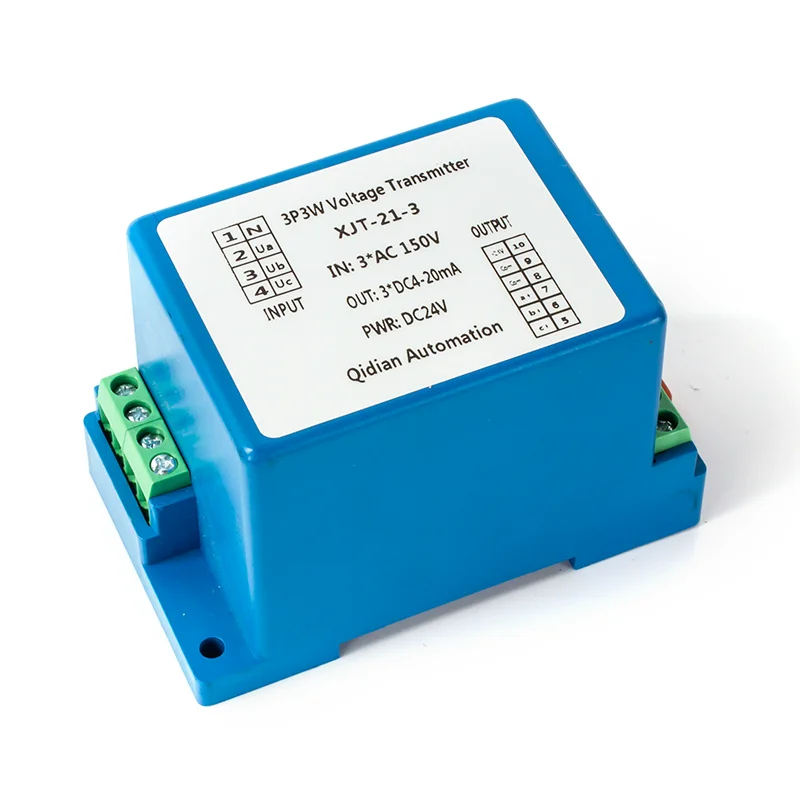 4–20 mA Spannungssensor, 0–10 V, 0–5 V Ausgang, 3 Phasen, 3-Draht-Spannungswandler, AC 0–500 V Eingang, DC 24 V Spannungswandler, Sender