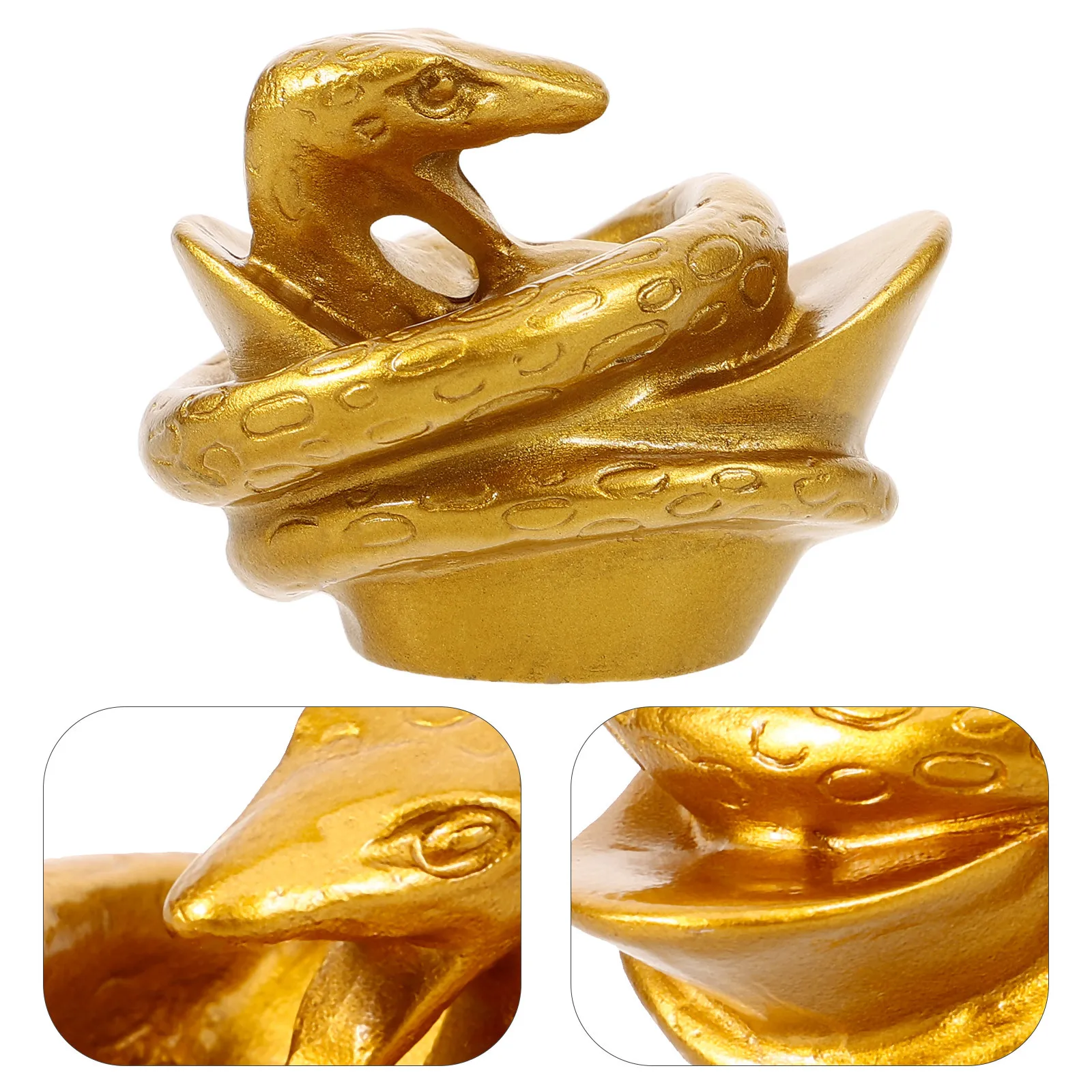 

Snake Statue Resin Adornment Elegant Desktop Decor Chic Zodiac Snake Decoration Resin Decor Cabinet Statue