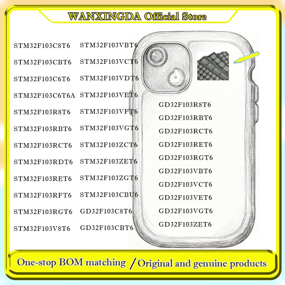 

Plastic phone case STM32F103C6T6A STM32F103C8T6 CBT6 RCT6 RBT6 VCT6 VET6 ZET6 GD32F103R8T6 BT6 CT6 ET6 VBT6 VCT6 VET6 ZET6