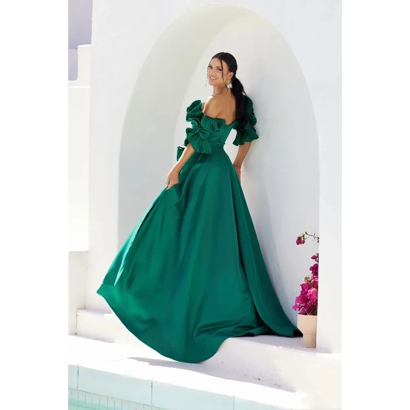 Abito da sera da donna in raso rosso Abito da cerimonia formale sexy con spacco alto monospalla Elegante abito a trapezio lungo fino al pavimento personalizzato