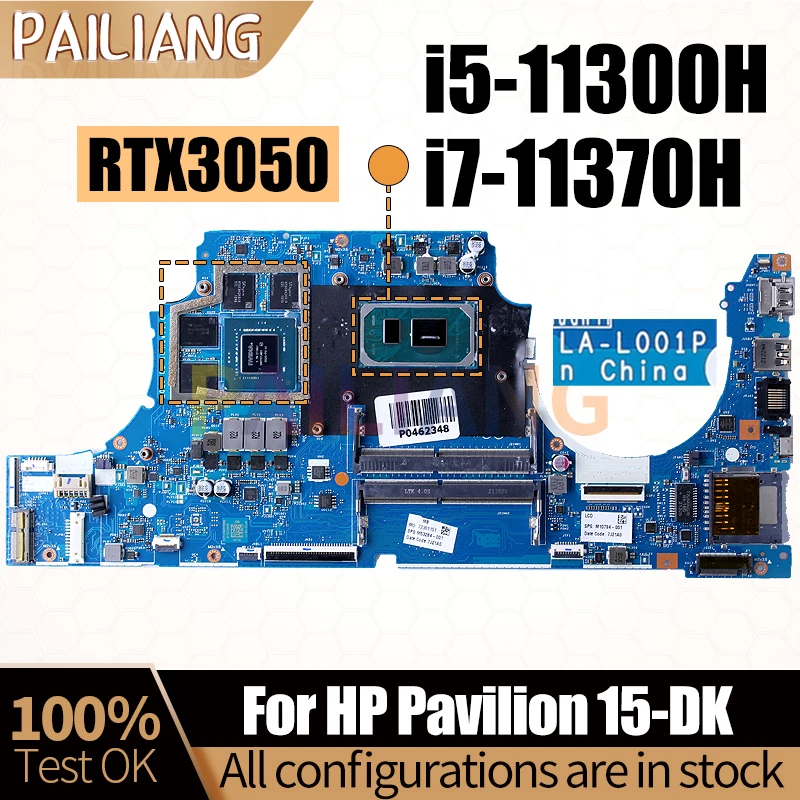 

For HP Pavilion 15-DK Notebook Mainboard LA-L001P i5-11300H i7-11370H RTX3050 Laptop Motherboard Full Tested