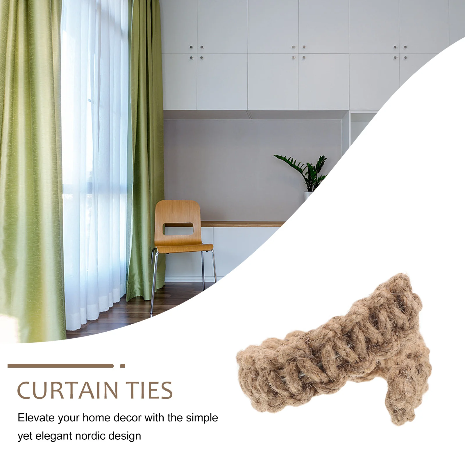 2 قطعة يدويا الشمال تصميم الستار Tiebacks لينة القطن حبل الجوت الستائر Holdbacks ل ريفي ديكور المنزل الستار العلاقات #5
