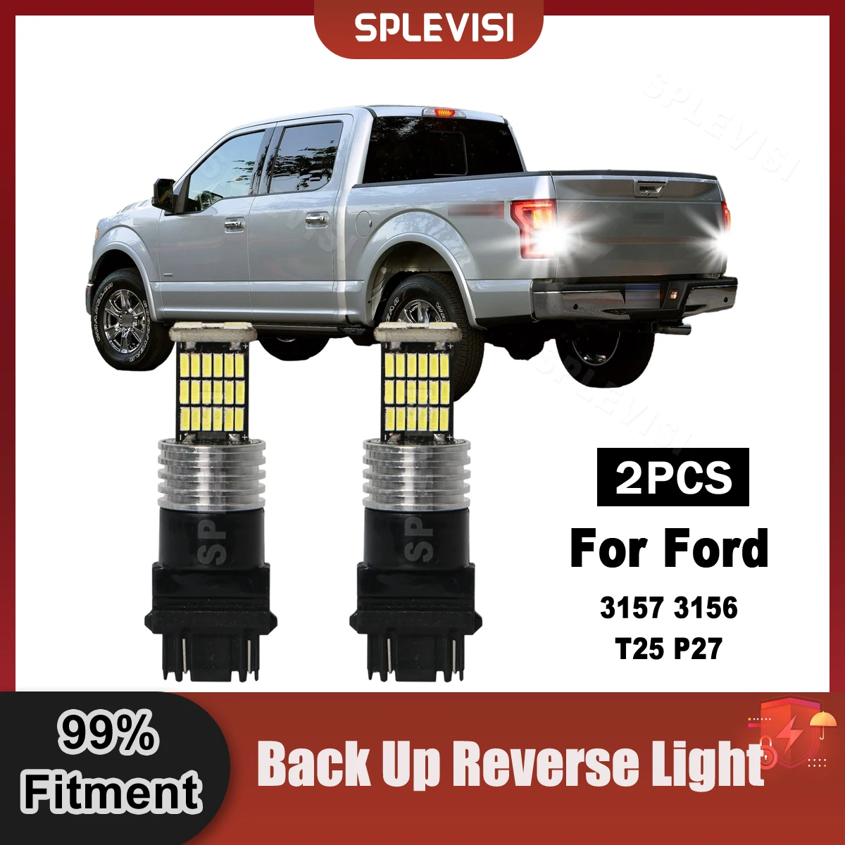 2X podświetlany podświetlany LED T25 3157 Canbus lampa zapasowa bez błędu dla 1991 Ford F-150-2017 2016 2015 2014 2013 2012 2011 2010 2009 2008